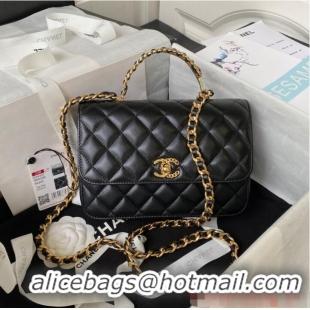 Buy Promotional Chanel SMALL FLAP BAG WITH TOP HANDLE AS4307 Black