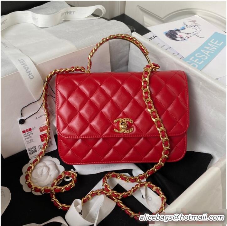 Unique Grade Chanel SMALL FLAP BAG WITH TOP HANDLE AS4307 Red