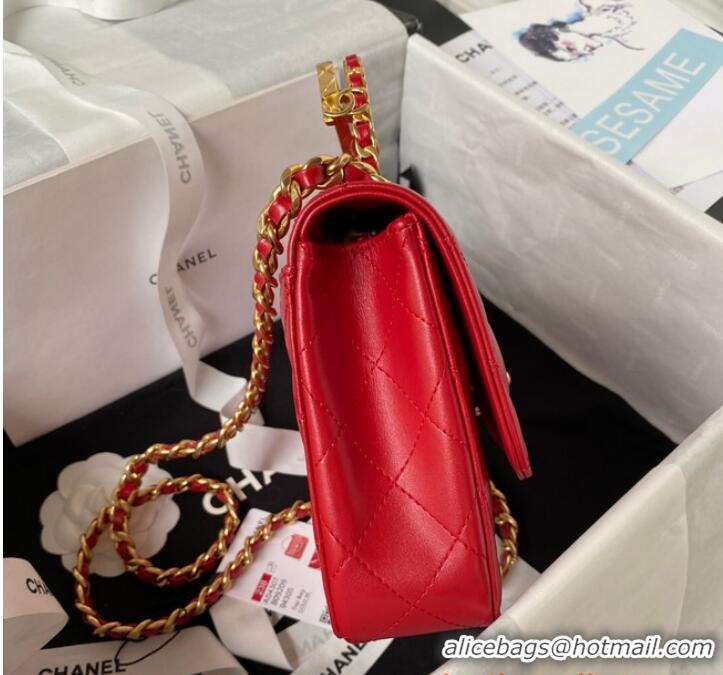 Unique Grade Chanel SMALL FLAP BAG WITH TOP HANDLE AS4307 Red