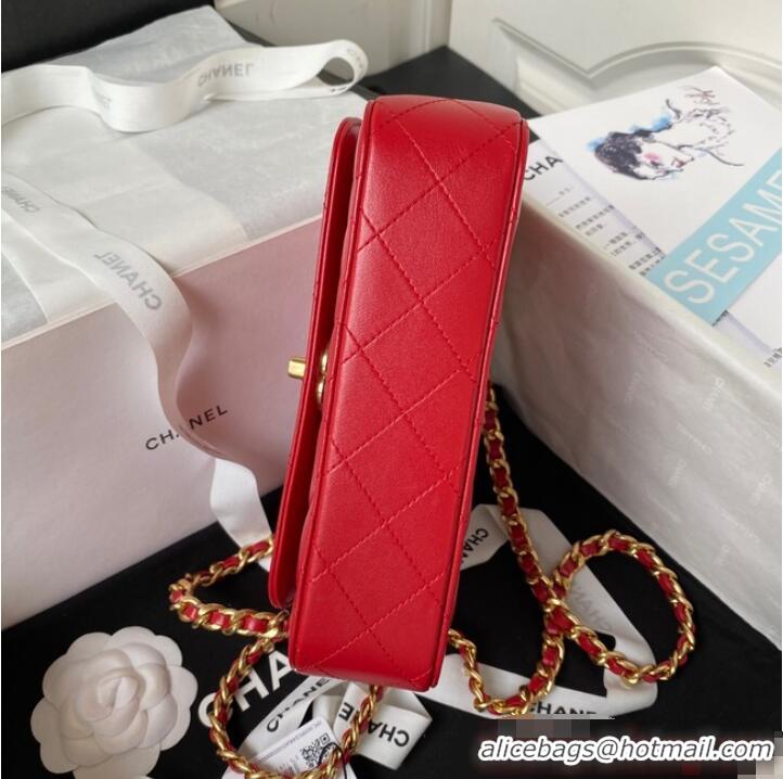 Unique Grade Chanel SMALL FLAP BAG WITH TOP HANDLE AS4307 Red