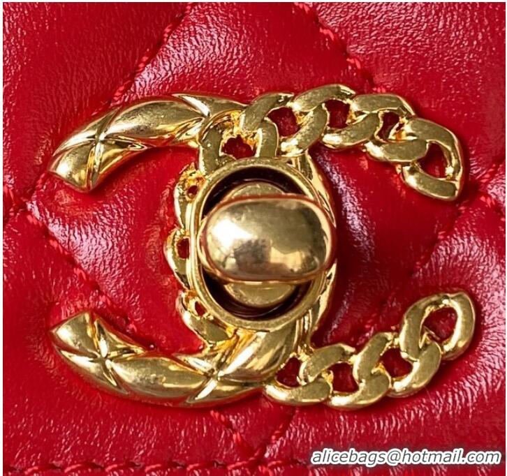 Unique Grade Chanel SMALL FLAP BAG WITH TOP HANDLE AS4307 Red