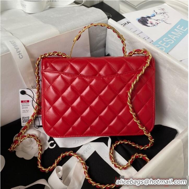 Unique Grade Chanel SMALL FLAP BAG WITH TOP HANDLE AS4307 Red