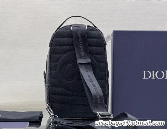 Super Quality Dior Mini Rider Sling Bag in CD Diamond Canvas H10E Black for Men