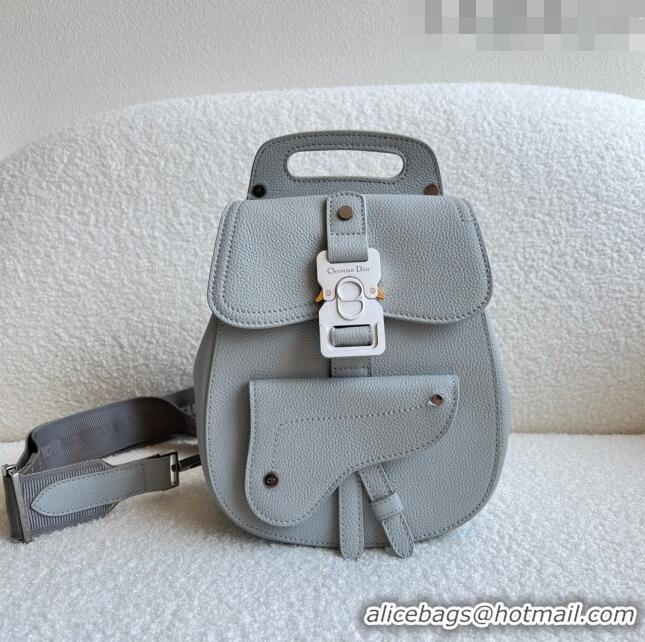 Top Quality Dior Men's Gallop Sling Bag in Grainy Calfskin CD9063 Grey