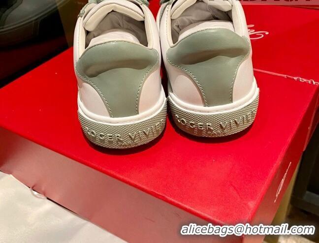 Popular Style Roger Vivier Very Vivier Rubber Buckle Sneakers in Leather White/Grey 904090