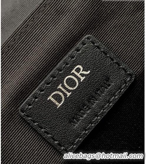 New Design Dior Men's Mini Hit The Road Bag with Strap in CD Diamond Canvas CD4058 Black 2023