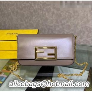 Buy Inexpensive Fendi Leather Wallet on Chain with Pouch/Mini Bag Grey F0022 2023