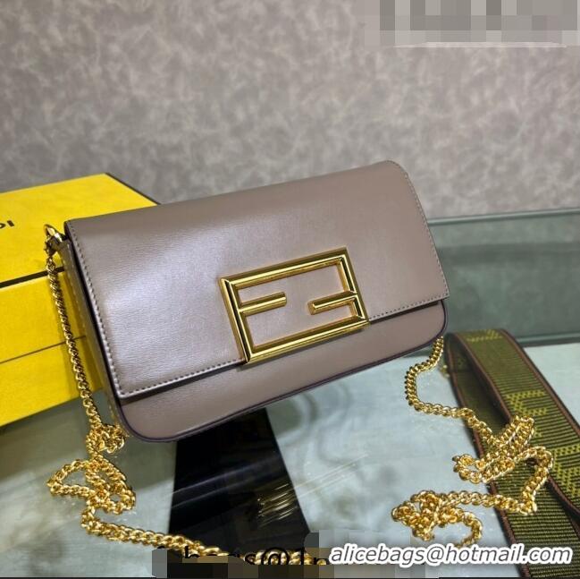 Buy Inexpensive Fendi Leather Wallet on Chain with Pouch/Mini Bag Grey F0022 2023