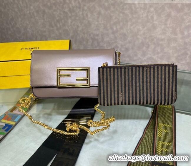 Buy Inexpensive Fendi Leather Wallet on Chain with Pouch/Mini Bag Grey F0022 2023