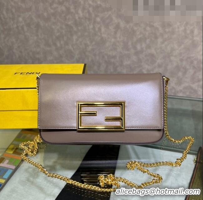 Buy Inexpensive Fendi Leather Wallet on Chain with Pouch/Mini Bag Grey F0022 2023