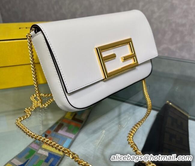 Super Quality Fendi Leather Wallet on Chain with Pouch/Mini Bag F022 White 2023