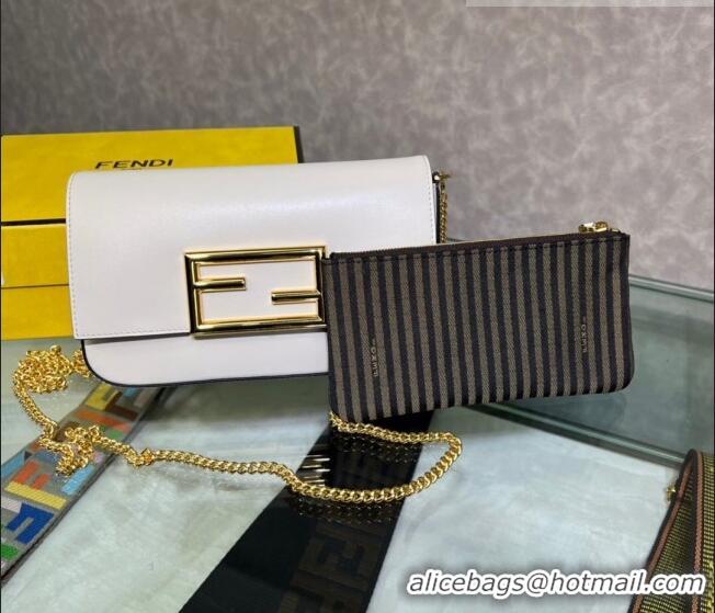 Super Quality Fendi Leather Wallet on Chain with Pouch/Mini Bag F022 White 2023