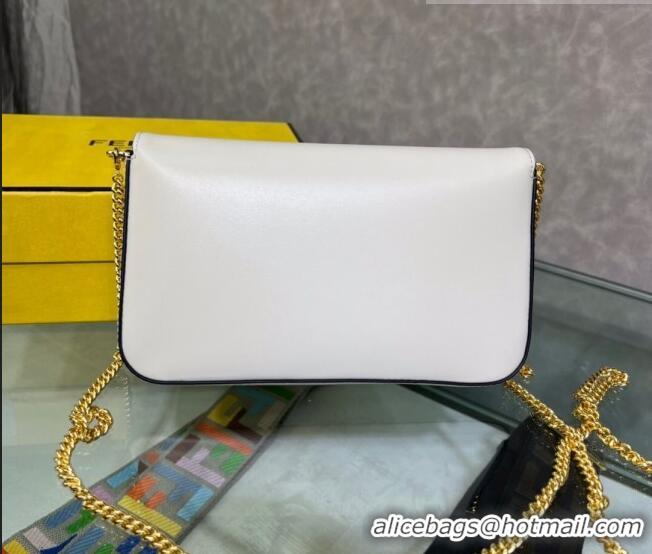 Super Quality Fendi Leather Wallet on Chain with Pouch/Mini Bag F022 White 2023