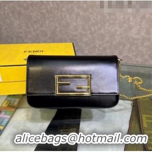 Super Quality Fendi Leather Wallet on Chain with Pouch/Mini Bag F022 Black 2023