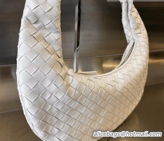 Unique Grade Bottega Veneta Buddy Hobo Crossbody Bag in Intrecciato Leather BV4123 White 2023