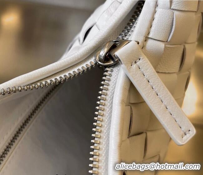 Unique Grade Bottega Veneta Buddy Hobo Crossbody Bag in Intrecciato Leather BV4123 White 2023