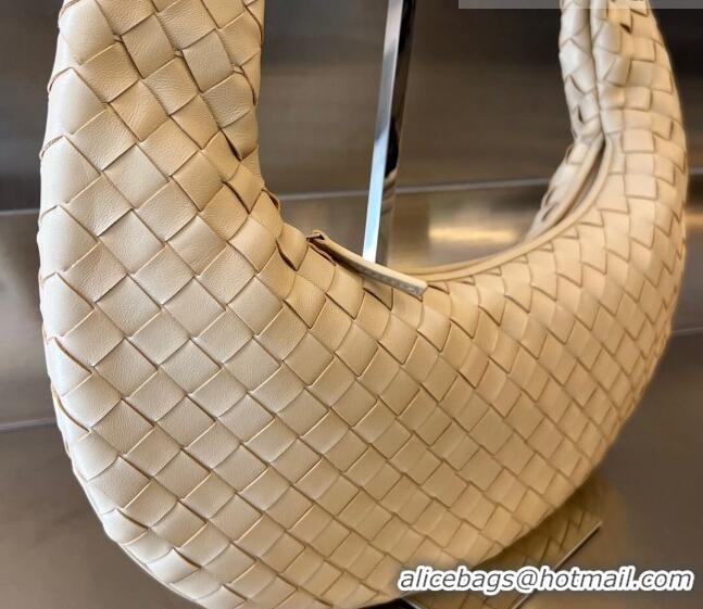 Famous Brand Bottega Veneta Buddy Hobo Crossbody Bag in Intrecciato Leather BV4123 Oat Beige 2023