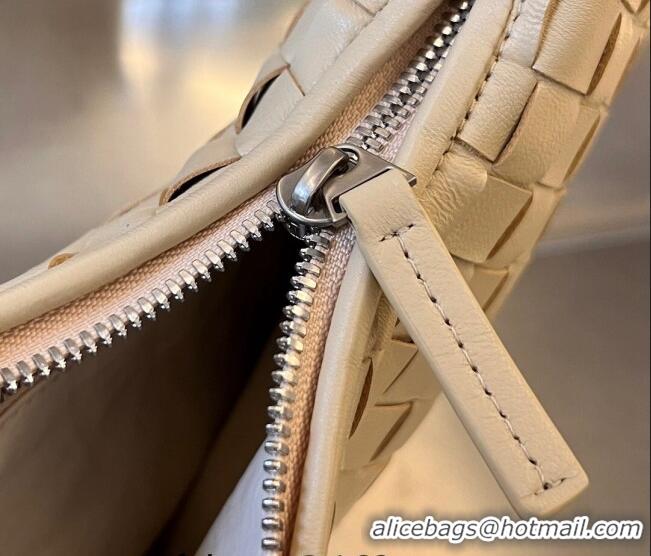 Famous Brand Bottega Veneta Buddy Hobo Crossbody Bag in Intrecciato Leather BV4123 Oat Beige 2023