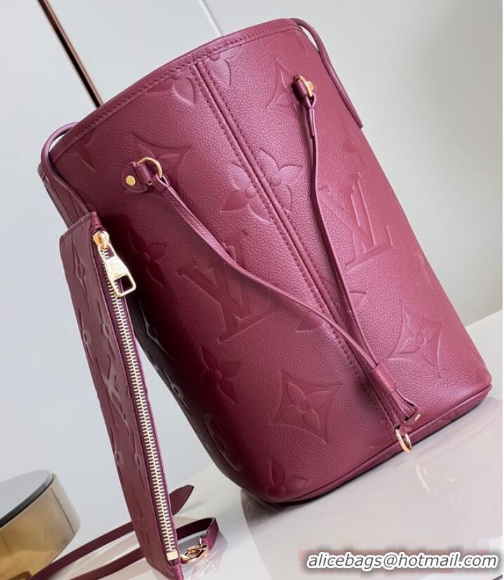 Affordable Price Louis Vuitton Neverfull MM M46599 Wine Red