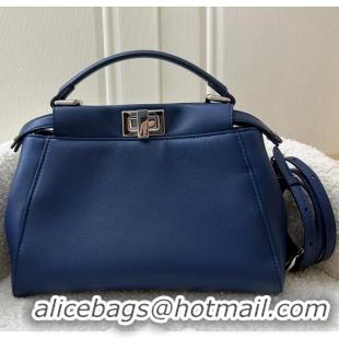 Unique Grade Fendi Mini Peekaboo Bag in Calfskin and SHW F058A Blue