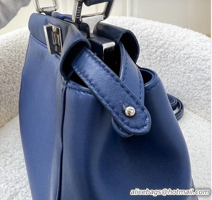 Unique Grade Fendi Mini Peekaboo Bag in Calfskin and SHW F058A Blue