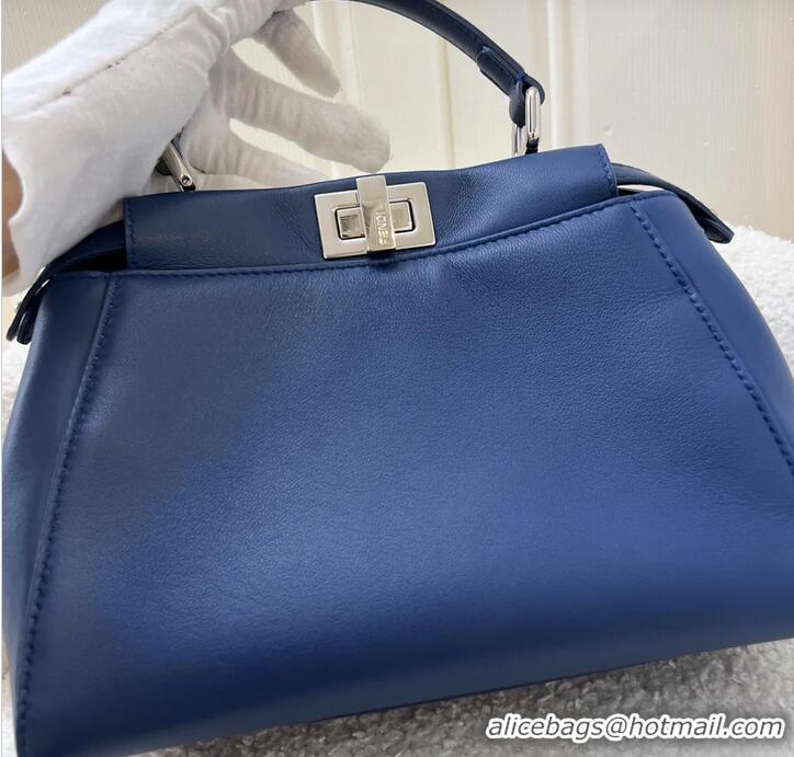 Unique Grade Fendi Mini Peekaboo Bag in Calfskin and SHW F058A Blue