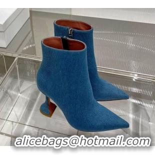 Best Product Amina Muaddi Jahleel Ankle Boot with 95MM Heel Blue Denim 238307