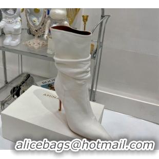 Good Product Amina Muaddi Jahleel Short Boots 9.5cm in Nappa Leather White 804078