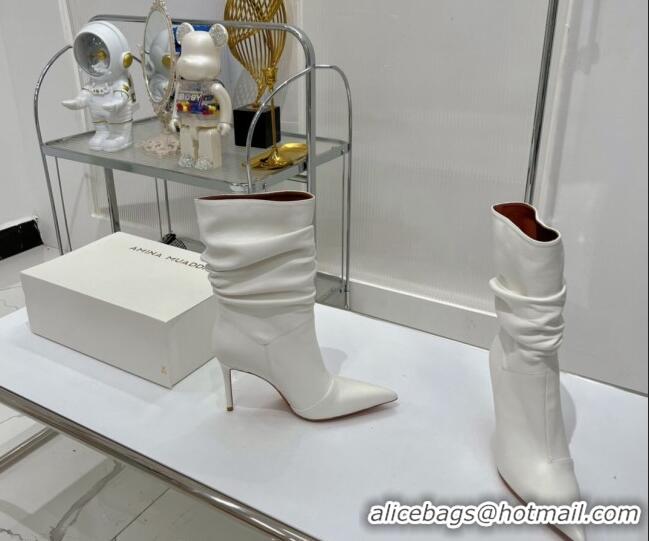 Good Product Amina Muaddi Jahleel Short Boots 9.5cm in Nappa Leather White 804078