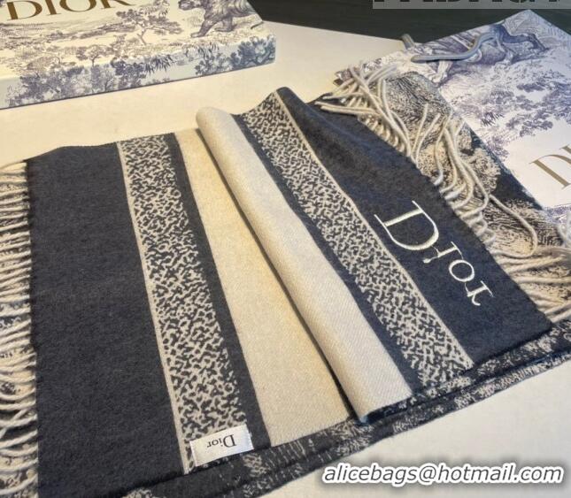 Famous Brand Dior Cashmere Long Scarf 30x180cm DR09191 Dark Blue 2023