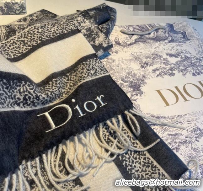 Famous Brand Dior Cashmere Long Scarf 30x180cm DR09191 Dark Blue 2023