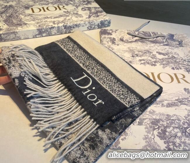 Famous Brand Dior Cashmere Long Scarf 30x180cm DR09191 Dark Blue 2023