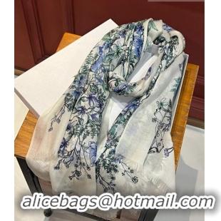 Buy Cheap Dior Flora Long Scarf 100x200cm DR09191 White 2023