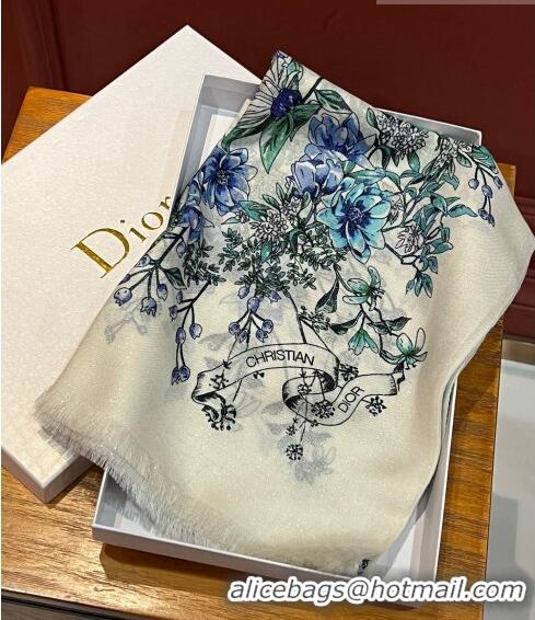 Buy Cheap Dior Flora Long Scarf 100x200cm DR09191 White 2023