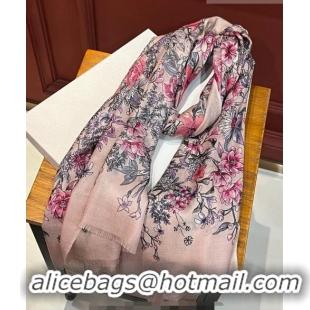 Inexpensive Dior Flora Long Scarf 100x200cm DR09191 Pink 2023