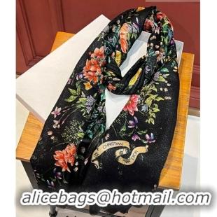 Good Taste Dior Flora Long Scarf 100x200cm DR09191 Black 2023