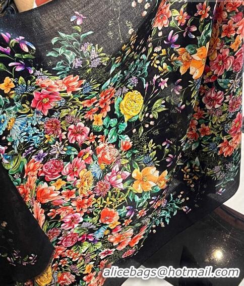 Good Taste Dior Flora Long Scarf 100x200cm DR09191 Black 2023