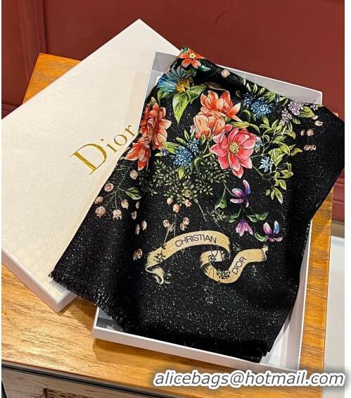 Good Taste Dior Flora Long Scarf 100x200cm DR09191 Black 2023