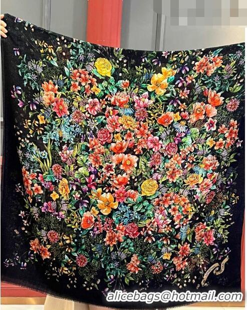 Good Taste Dior Flora Long Scarf 100x200cm DR09191 Black 2023