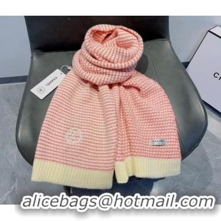 Best Price Chanel Knit Long Scarf 38x180cm CH09191 Pink 2023