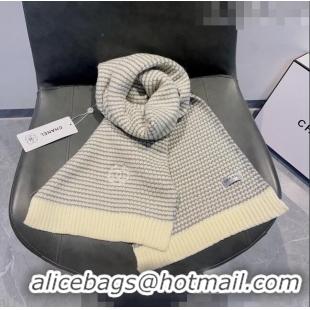 Luxury Discount Chanel Knit Long Scarf 38x180cm CH09191 Grey 2023