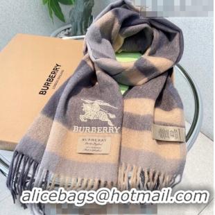 Low Cost Burberry Cashmere Long Scarf 32x180cm BR09132 Beige/Grey 2023