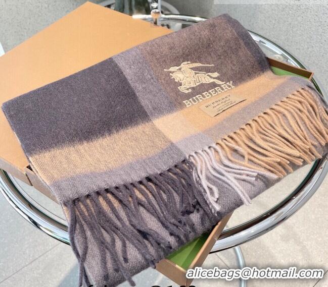 Low Cost Burberry Cashmere Long Scarf 32x180cm BR09132 Beige/Grey 2023