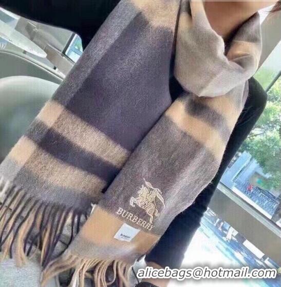 Low Cost Burberry Cashmere Long Scarf 32x180cm BR09132 Beige/Grey 2023