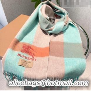 Super Quality Burberry Cashmere Long Scarf 32x180cm BR09132 Light Green/Pink 2023