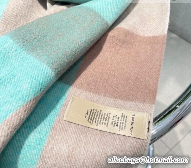 Super Quality Burberry Cashmere Long Scarf 32x180cm BR09132 Light Green/Pink 2023