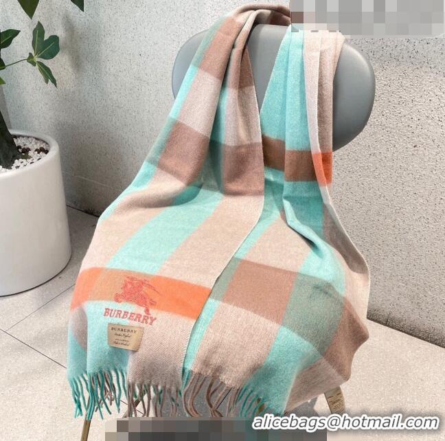 Super Quality Burberry Cashmere Long Scarf 32x180cm BR09132 Light Green/Pink 2023