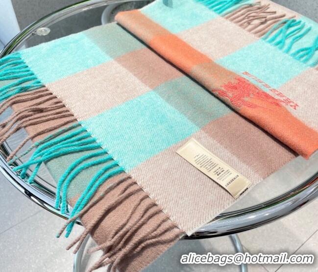 Super Quality Burberry Cashmere Long Scarf 32x180cm BR09132 Light Green/Pink 2023