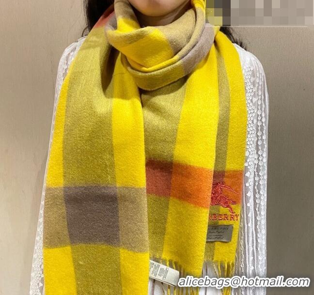 Reasonable Price Burberry Cashmere Long Scarf 32x180cm BR09132 Yellow 2023