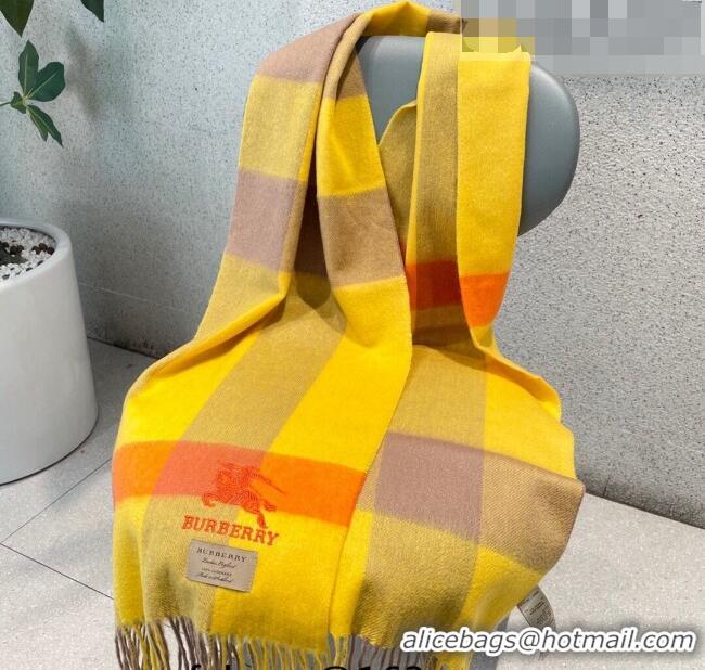 Reasonable Price Burberry Cashmere Long Scarf 32x180cm BR09132 Yellow 2023